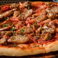 Sicilian Pizza · Italian sausage, pepperoni, diced beef & pork meatballs.