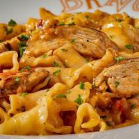 Chicken Fra Diavolo · Campanelle pasta, spicy tomato cream sauce, lobster butter