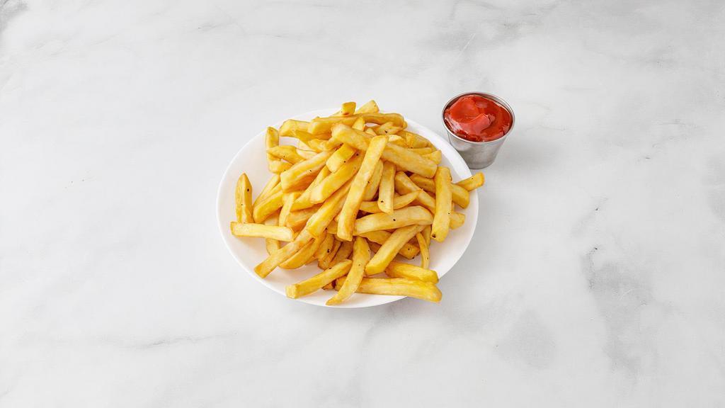 French Fries · Crinkle cut fries served with ketchup