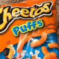 Cheetos Puffs · great tasting snack, made with real cheese