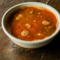 Pasta E Fagioli Soup · A classic Italian favorite with small tubular shaped pasta, white and red cannellini beans.