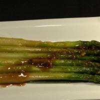 Grilled Asparagus · Robata grilled Asparagus Sweet onion dressing