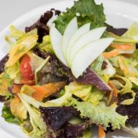 Fushimi Garden Salad · Vegetarian. Organic baby and iceberg lettuce, heirloom cherry tomato, carrot, and fennel sha...