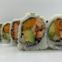 Good Times Roll (Xl) · Cooked salmon, Kani, avocado, & sweet potato tempura