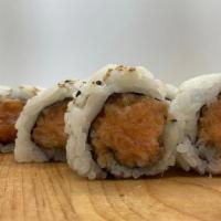 Spicy Salmon Roll · Crunchy spicy salmon with avocado OR cucumber