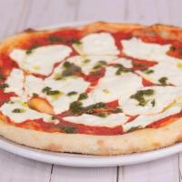 Margherita · Margherita Sauce, Fresh Mozzarella, Parm, Basil Pesto