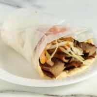 Gyro · Wrapped in toasted pita bread with crisp lettuce fresh tomato onion and our house made yogur...