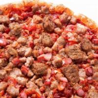Meat Primo · XL NY Pizza made with fresh, hand-stretched dough, topped with San Marzano-style tomato sauc...