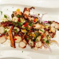 Octopus Lunch · Sushi - quality Mediterranean grilled octopus, capers, red onions, red wine vinegar and extr...