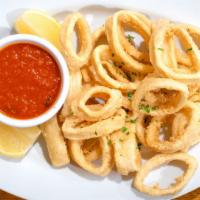Fried Calamari · Buffalo Style, sweet spicy, balsamic or plain with marinara sauce