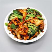 Hunan Chicken · Spicy. With white rice.