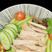 Chicken Avocado Salad  · White meat chashu chicken with yuzu ginger dressing