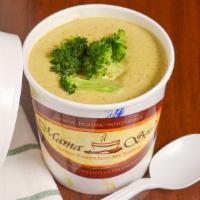 Broccoli Cheese (Quart - 32 Oz) · Vegetarian. A classic, creamy and delicious broccoli cheese soup Made with fresh broccoli an...