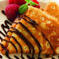 Mama'S Great Crepes · Made with mama's signature crepe batter, thin and light served with fresh fruit and drizzled...