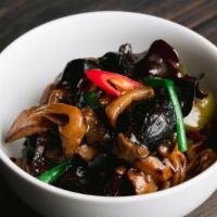 Stir-Fried Mushrooms · green onions, chilies, garlic, chives