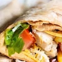 Pw17. Chipotle Chicken Wrap · Grilled chicken, bacon, chipotle cheese, avocado, lettuce, and tomato with chipotle mayo.