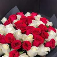 Red And White Roses · A beautiful bouquet of white and red roses 48  roses
