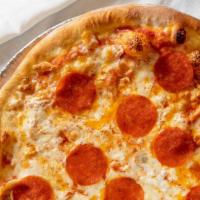 Pepperoni Pizza · Mozzarella cheese and plum tomato sauce.