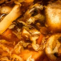 Hot & Sour Soup · Hot and spicy. Soup that is both spicy and sour, typically flavored with hot pepper and vine...