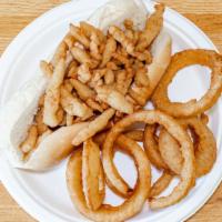 Clam Roll · 1/2 of fried clams in a toasted roll. Served with fries.