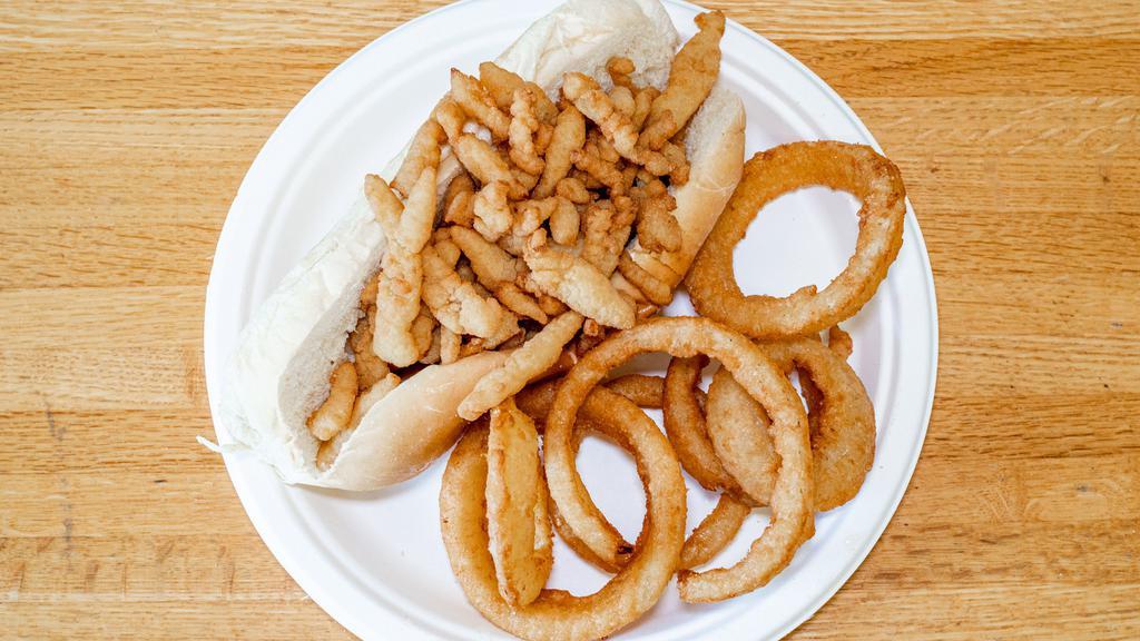 Clam Roll · 1/2 of fried clams in a toasted roll. Served with fries.