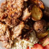Baby Chicken Kebab Platter · Grilled dark meat chicken kebab