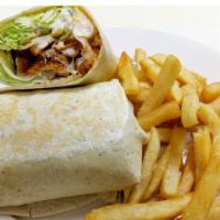 Buffalo Chicken Wrap · Chicken tenders with buffalo sauce, lettuce, tomato and ranch dressing.