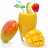 Mango Madness Smoothie · Delicious blend of tropical mango, pineapple, banana, and orange juice.