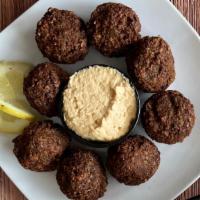 Falafel Appetizer · Vegetarian chickpea croquettes served with tzatziki dip or hummus dip.