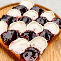 Berry & Cream Cheese Toast · Mixed berry jam and Cream cheese