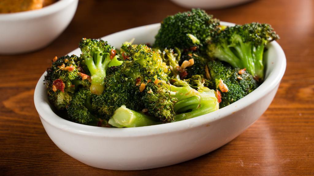 Roasted Broccoli · Lightly roasted, seasoned with chili garlic oil