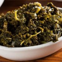 Sauteed Kale · Sauteed kale with garlic and white wine. Vegan and gluten free.