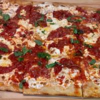 Grandma · Fresh mozzarella, tomato sauce and basil or fresh mozzarella, tomato sauce and pesto sauce