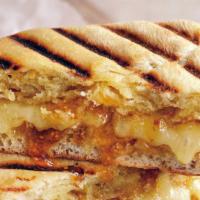 Three Grilled Cheeses · Melted American, Cheddar, mozzarella cheese.
