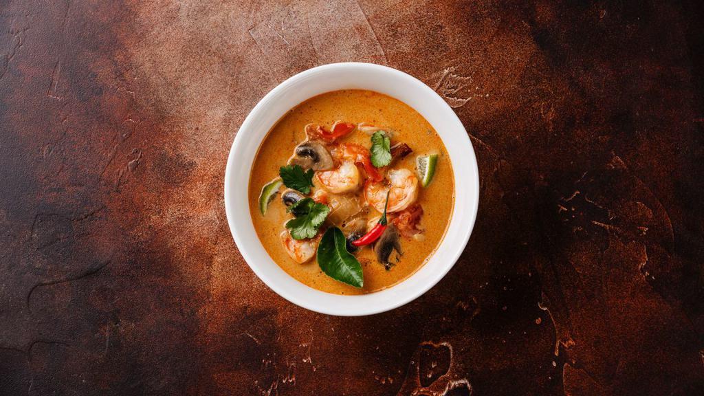 Seafood Bisque Soup · Traditionally prepared soup made of a mixture of a thick, creamy soup made with shellfish and thickened by a paste made from their shells.