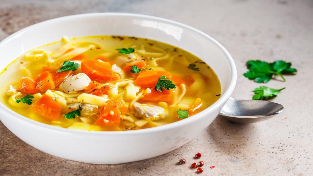 Chicken Noodle Soup · Warm and hearty chicken noodle soup.