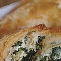 Spanakopita · Spinach and feta cheese pie (two pieces).
