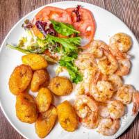 Steamed Shrimp (1 Lb) · 1 lb. Seasoned with Old Bay garlic butter and served with your choice of side.
