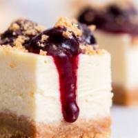 Cheesecake Bites · Three pcs. (cookie caramel, strawberry & plain)