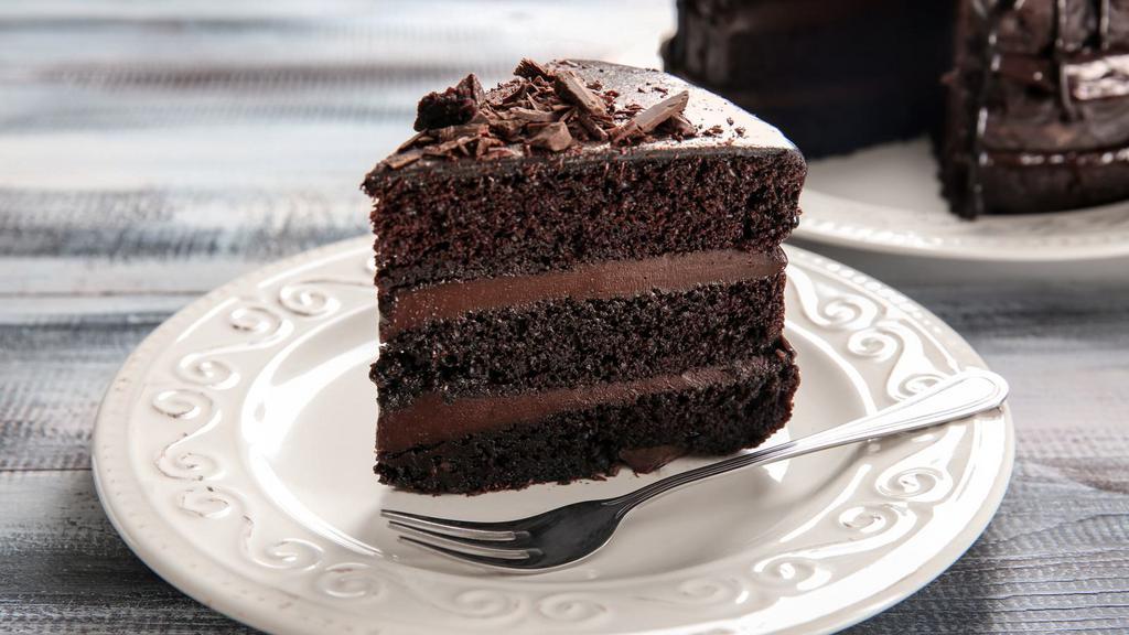 Chocolate Fudge Cake · Deep, dark, chocolatey cake.