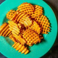 Seasoned Waffle Fries · A pound of waffle fries available with any of the dry rubs.