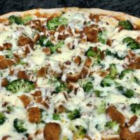 Chicken & Broccoli · Diced chicken cutlets, broccoli, tomato sauce and mozzarella cheese.