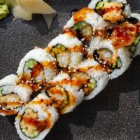 Shrimp Tempura Roll · Shrimp tempura, avocado, asparagus & masago, served w. chef’s special sauce