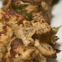 Rosemary Malai Kabab · Charcoal grilled chicken in a rosemary creamy marinade.