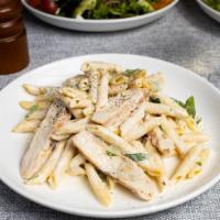 Too Alfredo To Love You Pasta (Penne) · Penne pasta cooked in creamy white sauce and aged parmesan. Served with bread.