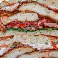The Stallion Sandwich · Chicken cutlet, roasted red peppers, fresh mozzarella, broccoli rabe, prosciutto, balsamic d...