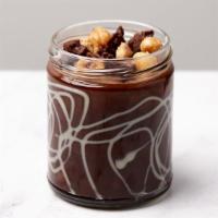 Hazelnut Chocolate Crunch Jar · Chocolate cream, salted caramel, candied hazelnuts, and chocolate cluster.