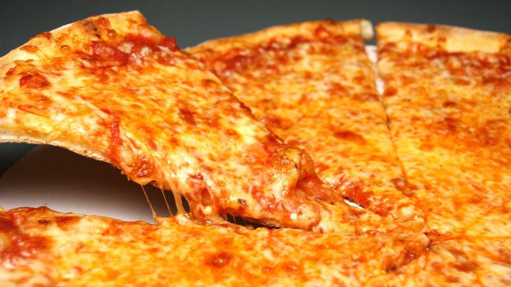 Cheese · Our signature pizza sauce topped with shredded mozzarella.