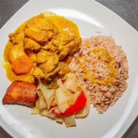 Curry Chicken · Fresh chicken marinated overnight in a special house-made curry blend then cooked to perfect...
