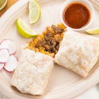Burrito Grande · 13 in. flour tortilla with your choice of meat. Burrito comes with beans and rice. Add ons a...